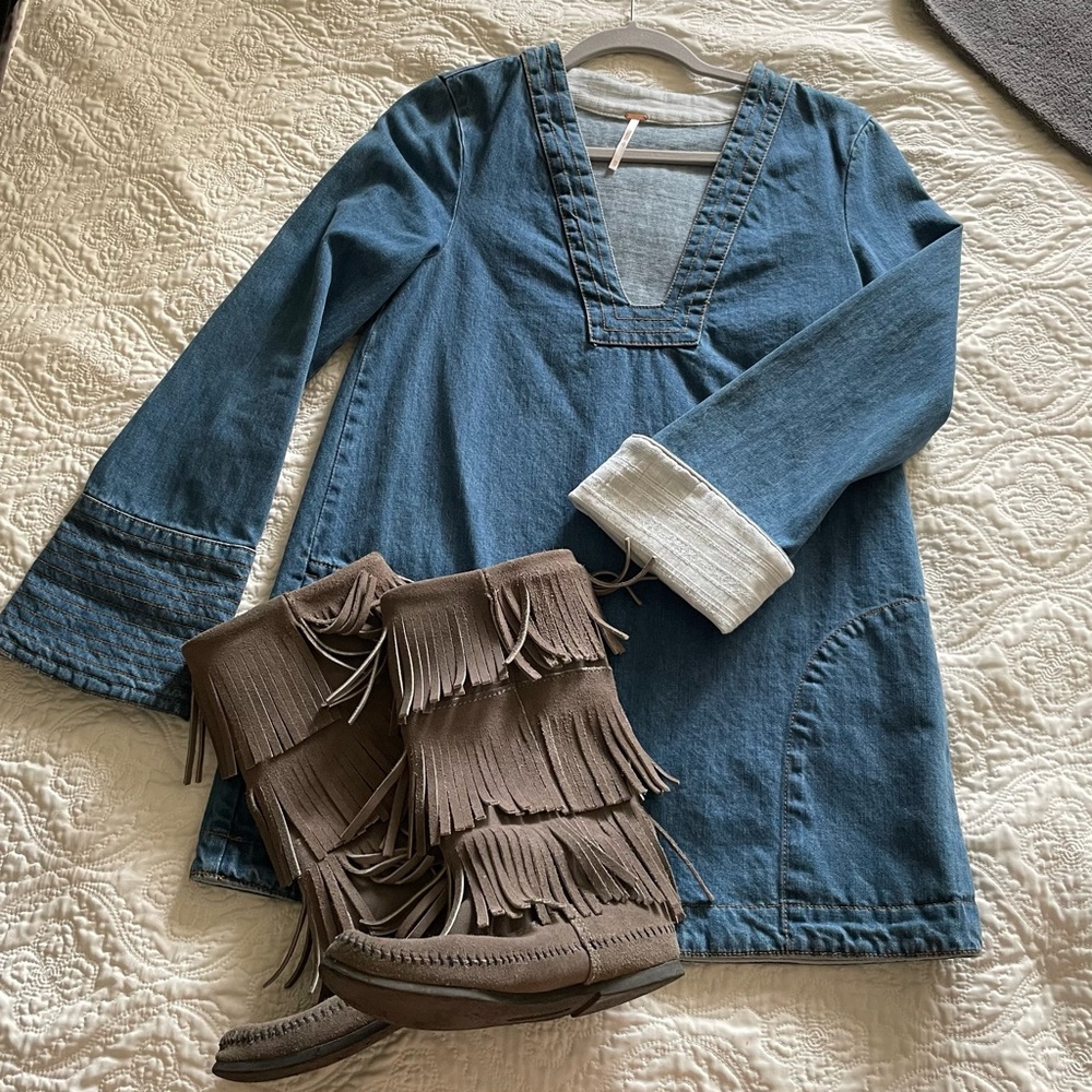 Free people dreaming of denim hendrix tunic